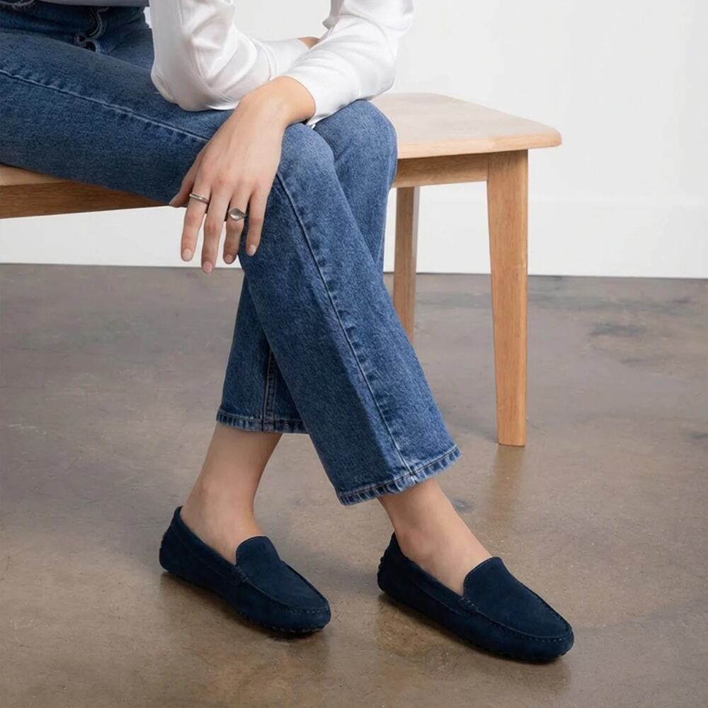 M. Gemi The Feliz Blue Suede Moccasin Loafers